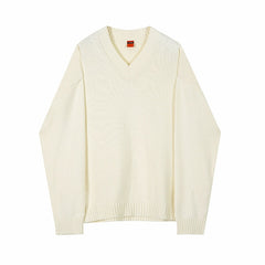 Voguable men's V-Neck Sweater Korean fashion Spring And Autumn loose  knitted thin outerwear clothes vingtage basic tops male 9Y4236 voguable