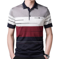 Voguable 2021 Brand Short Sleeve Polo Tee Shirt Men Casual Summer Striped Men's Clothing Polos Shirts Mens Fashion Slim Fit Poloshirt 722 voguable