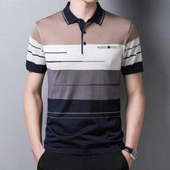Voguable 2021 Brand Short Sleeve Polo Tee Shirt Men Casual Summer Striped Men's Clothing Polos Shirts Mens Fashion Slim Fit Poloshirt 722 voguable