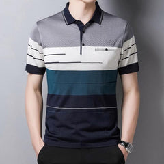 Voguable 2021 Brand Short Sleeve Polo Tee Shirt Men Casual Summer Striped Men's Clothing Polos Shirts Mens Fashion Slim Fit Poloshirt 722 voguable