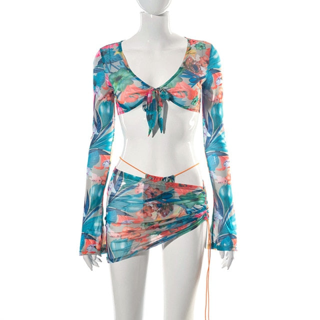 voguable 2022 Summer Boho Beach Dress Women Sleeveless Halter Mini Dresses Sexy Bandage Printed Streetwear Sheath Vestidos New Party Club voguable