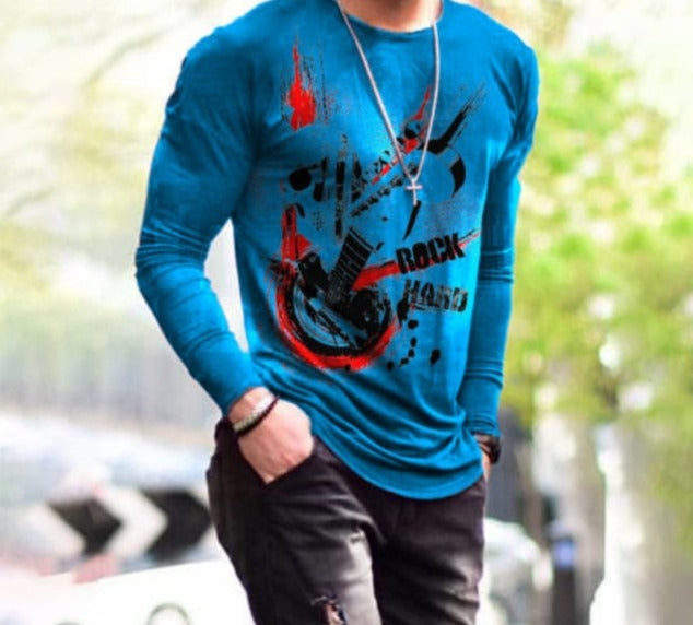 Voguable New Patchwork T-shirt Long Sleeve Fashion 3D Print Tops 2021 Summer Casual Pullovers Sexy Mens clothing Plus Size S-3XL voguable