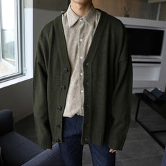 Voguable / Men's Wear Knitted Sweater Loose V-neck Single-breasted Solid Color Knitted Cardigan Coat 2021 Spring Autumn New 9Y3266 voguable