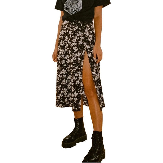 Summer Split Leopard Skirts 2021 Green Fashion Long Skirt Sexy Women Streetwear Loose Lady Clothes Skort for Girls voguable