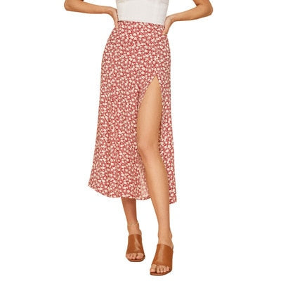Summer Split Leopard Skirts 2021 Green Fashion Long Skirt Sexy Women Streetwear Loose Lady Clothes Skort for Girls voguable