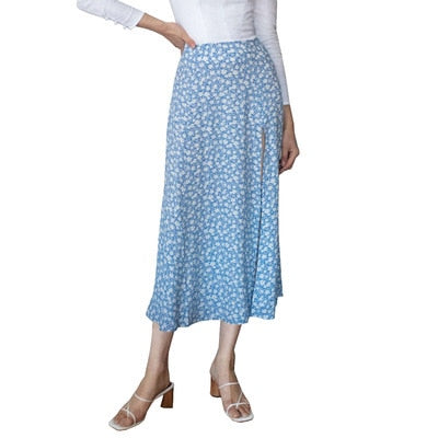 Summer Split Leopard Skirts 2021 Green Fashion Long Skirt Sexy Women Streetwear Loose Lady Clothes Skort for Girls voguable