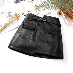 2021 new spring autumn Girls Kids leather PU zipper skirt comfortable cute baby Clothes Children Clothing voguable