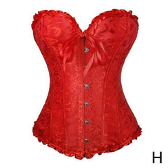 Sexy Women Lace Up Corset Bustier Top Plus Size XS-6XL Corset Boned Waist Trainer Corse Boned Overbust Corsets Slimming Clothing voguable