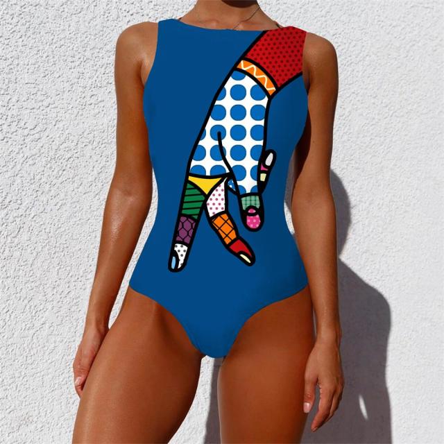 Striped Women One Piece Swimsuit High Quality Swimwear Printed Push Up Monokini Summer Bathing Suit Tropical Bodysuit Female voguable
