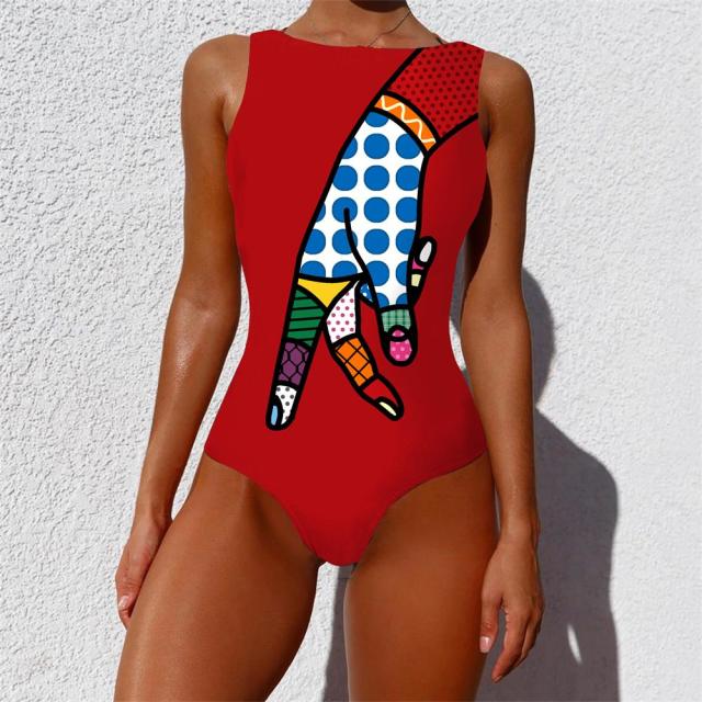 Striped Women One Piece Swimsuit High Quality Swimwear Printed Push Up Monokini Summer Bathing Suit Tropical Bodysuit Female voguable