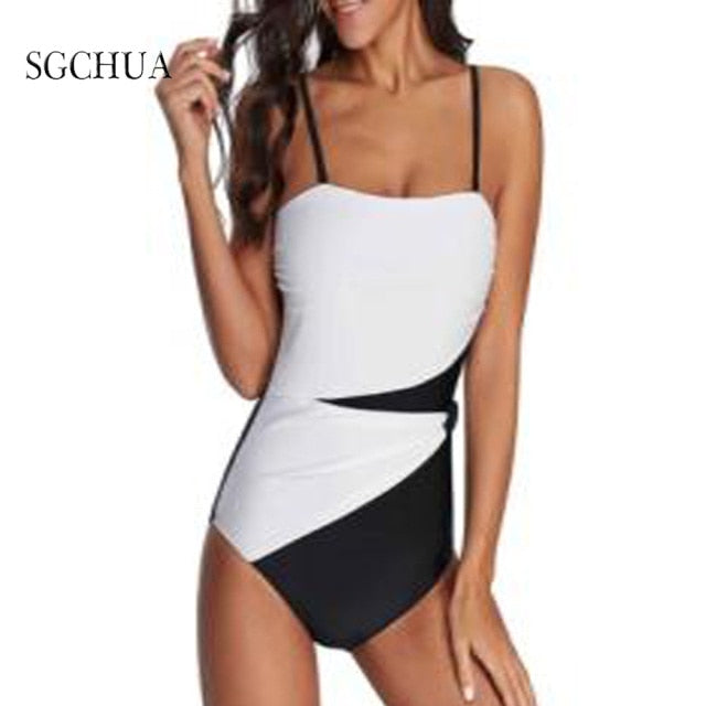 SGCHUA Leopard Swimwear One Piece Plus Size 5XL Women's Swimsuits Mermaid Backless Beach Bathing Suit Big Chest Bather Bodysuit voguable