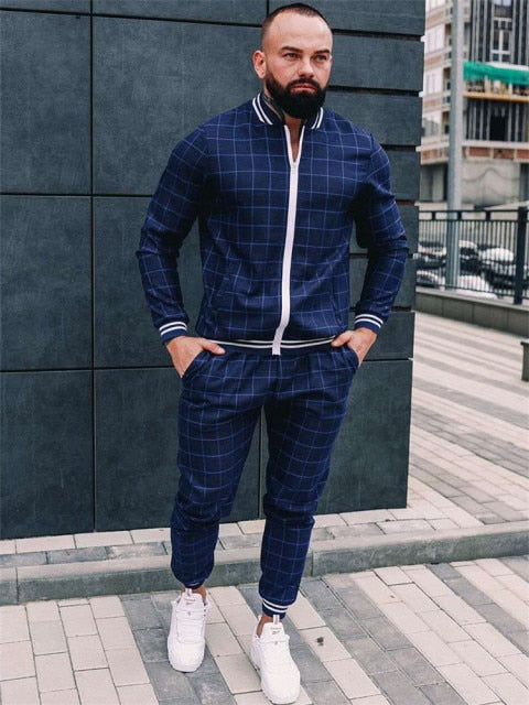 Voguable New Gentlemen Tracksuit Set Jackets Sets Men zipper Suit Men's Fashion Tracksuit Sportsuit Men Sweatshirts Sportswear Coat+Pant voguable