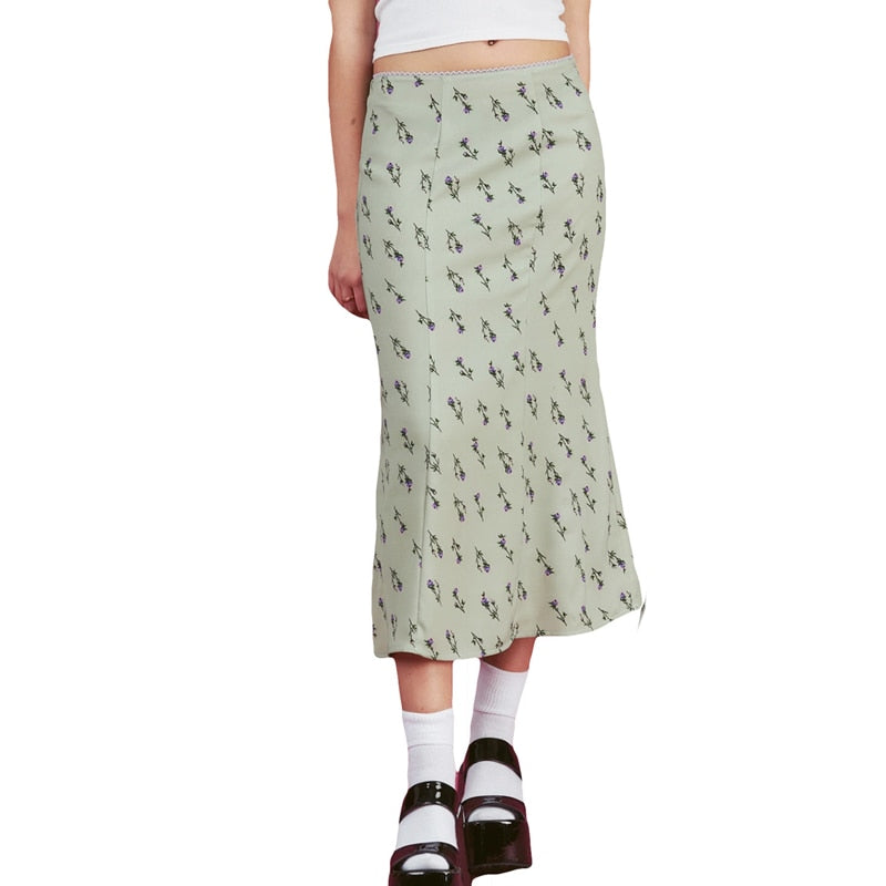 Summer Print Skirt Women A-Line Trendy Y2K Skirts Harajuku Knee-Length Casual High Waist Party Streetwear Bodycon E-girl Skirt voguable