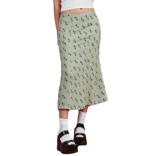Summer Print Skirt Women A-Line Trendy Y2K Skirts Harajuku Knee-Length Casual High Waist Party Streetwear Bodycon E-girl Skirt voguable