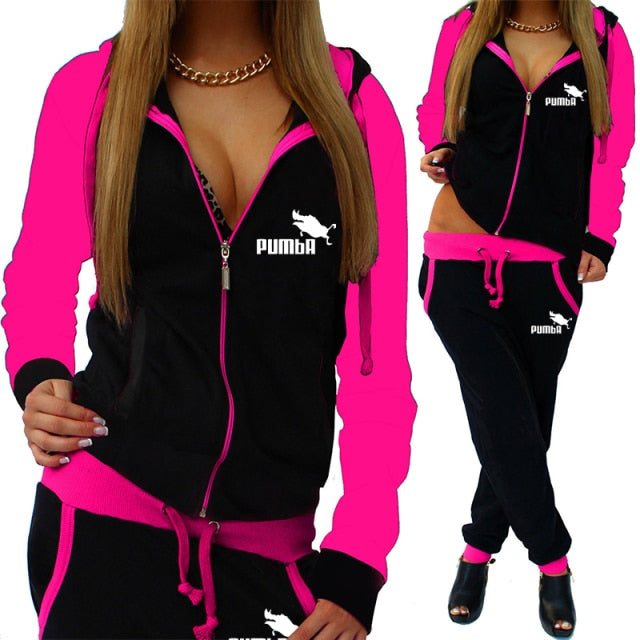 Voguable Spring Autumn Print Tracksuit Women 2 Piece Set Long Sleeve Zipper Jacket+Pants Sports Jogging Suit Female Streetwear Outfits voguable