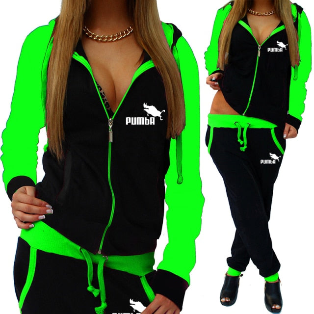 Voguable Spring Autumn Print Tracksuit Women 2 Piece Set Long Sleeve Zipper Jacket+Pants Sports Jogging Suit Female Streetwear Outfits voguable