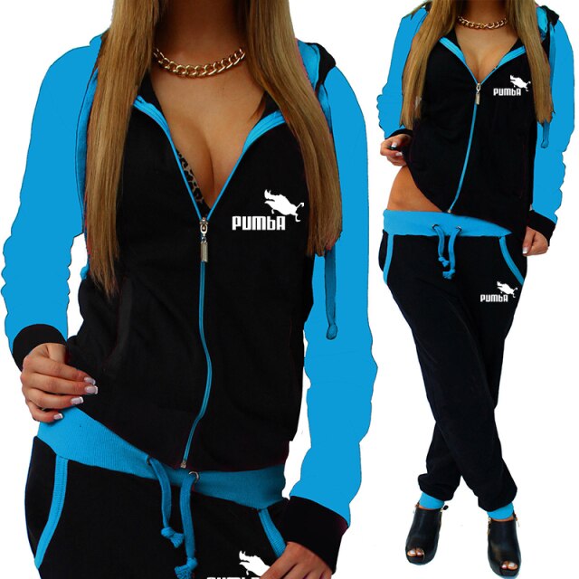Voguable Spring Autumn Print Tracksuit Women 2 Piece Set Long Sleeve Zipper Jacket+Pants Sports Jogging Suit Female Streetwear Outfits voguable