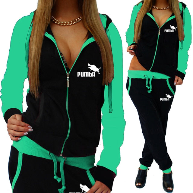 Voguable Spring Autumn Print Tracksuit Women 2 Piece Set Long Sleeve Zipper Jacket+Pants Sports Jogging Suit Female Streetwear Outfits voguable