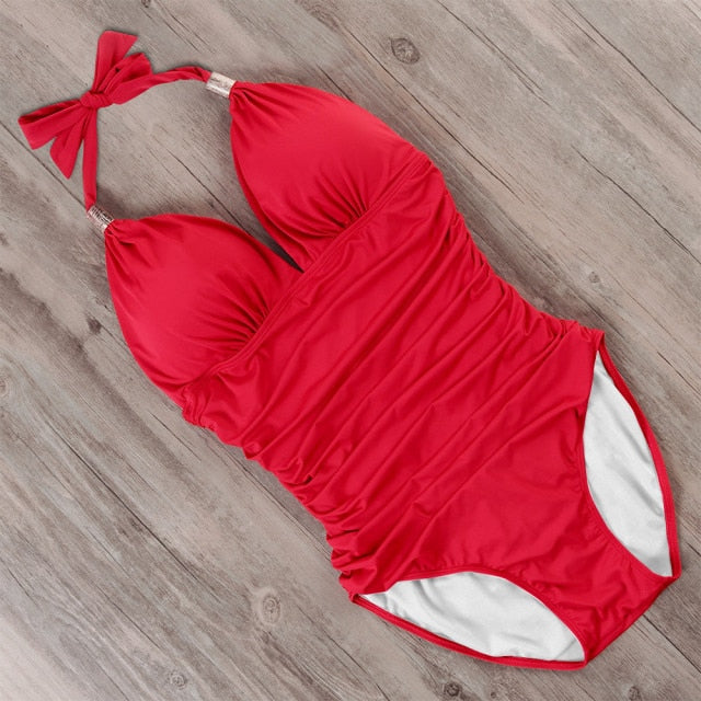 RUUHEE Push up Swimwear One Piece Swimsuit Women Black Bathing Suit Halter Top Swimming Suit Summer Beach Wear Monokini 2021 voguable