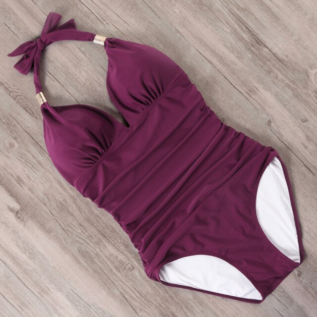 RUUHEE Push up Swimwear One Piece Swimsuit Women Black Bathing Suit Halter Top Swimming Suit Summer Beach Wear Monokini 2021 voguable