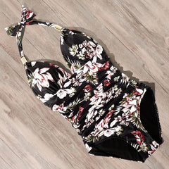 RUUHEE Push up Swimwear One Piece Swimsuit Women Black Bathing Suit Halter Top Swimming Suit Summer Beach Wear Monokini 2021 voguable