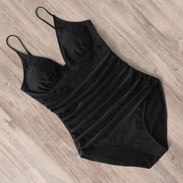 RUUHEE Push up Swimwear One Piece Swimsuit Women Black Bathing Suit Halter Top Swimming Suit Summer Beach Wear Monokini 2021 voguable