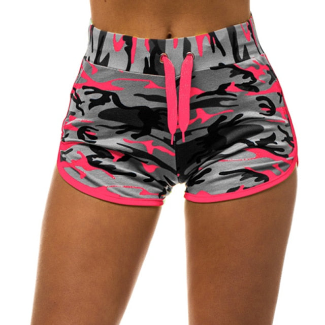 Women Sport Yoga Shorts Women Ladies Cool Shorts Short Fitness Camouflage Elastic Running Outdoor Broadcloth Print Polyester voguable