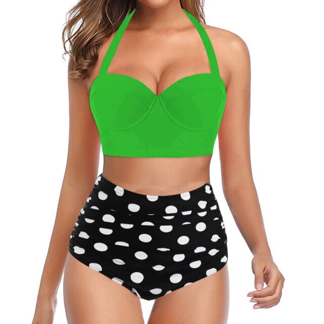 2021 New Sexy Plus Size Bikini Women High Waist Swimsuit Push Up Bikini Set Plus Size Swimwear Female Bathing Suit Beachwear 5XL voguable