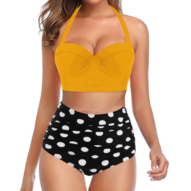2021 New Sexy Plus Size Bikini Women High Waist Swimsuit Push Up Bikini Set Plus Size Swimwear Female Bathing Suit Beachwear 5XL voguable
