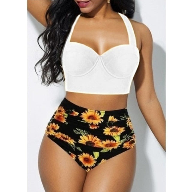 2021 New Sexy Plus Size Bikini Women High Waist Swimsuit Push Up Bikini Set Plus Size Swimwear Female Bathing Suit Beachwear 5XL voguable