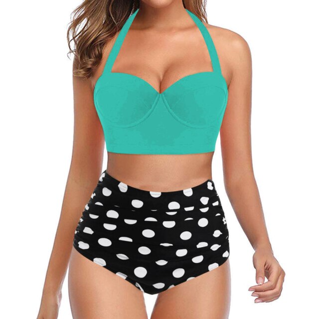 2021 New Sexy Plus Size Bikini Women High Waist Swimsuit Push Up Bikini Set Plus Size Swimwear Female Bathing Suit Beachwear 5XL voguable