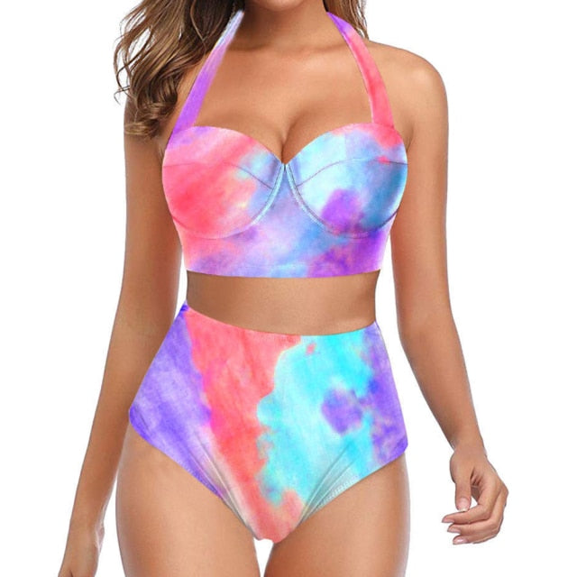 2021 New Sexy Plus Size Bikini Women High Waist Swimsuit Push Up Bikini Set Plus Size Swimwear Female Bathing Suit Beachwear 5XL voguable