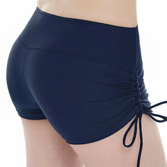 Womens Quick-dry Breathable Yoga Shorts Sports Fitness Running Shorts Casual Summer Swimming Beach Shorts with Drawstring voguable