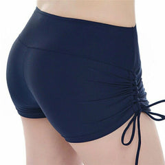 Womens Quick-dry Breathable Yoga Shorts Sports Fitness Running Shorts Casual Summer Swimming Beach Shorts with Drawstring voguable