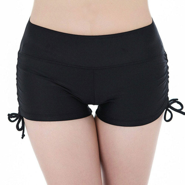 Womens Quick-dry Breathable Yoga Shorts Sports Fitness Running Shorts Casual Summer Swimming Beach Shorts with Drawstring voguable