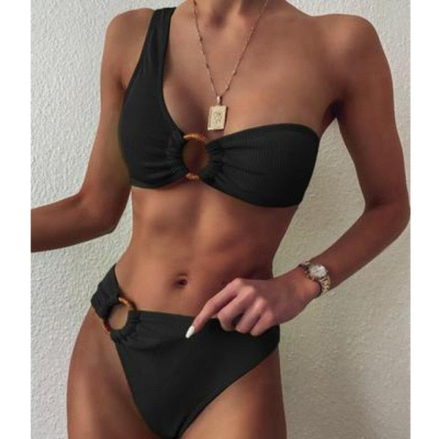 Voguable 2021 Women Solid Sexy Swimwear Push Up Bikini Set Female Summer Bathing Beachwear Swimsuit Lady Two-piece Beach Swim Suit voguable