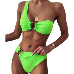 Voguable 2021 Women Solid Sexy Swimwear Push Up Bikini Set Female Summer Bathing Beachwear Swimsuit Lady Two-piece Beach Swim Suit voguable