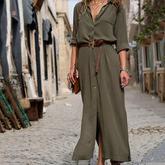 Spring Summer Women V Neck Boho Party Beach Dress Woman Solid Long Maxi Dresses Ladies Holiday Casual Sundress Female Clothes voguable