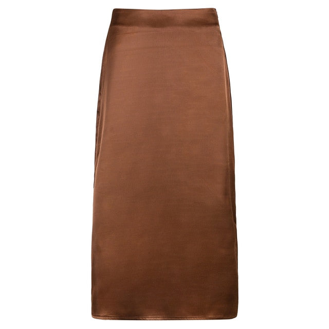 Vintage Split Long Skirt Women Cyber y2k Fashion Straight Satin High Waist Skirts Summer Outfits 2021 Casual Aesthetic Iamhotty voguable