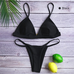 Low Waist Bikini Swimwear Women Swimsuit Push Up Female Bathing Suit Triangle Brazilian Bikini Set 2021 New Beachwear Sexy Thong voguable