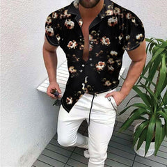 Voguable Summer Men's Printed Hawaii Casual Shirts 2021 Brand Streetwear Men's Clothing Cardigan High-End Short Sleeve Dress Shirt voguable
