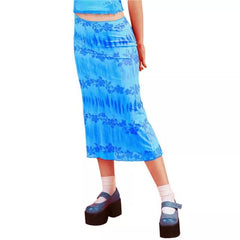 Summer Print Skirt Women A-Line Trendy Y2K Skirts Harajuku Knee-Length Casual High Waist Party Streetwear Bodycon E-girl Skirt voguable