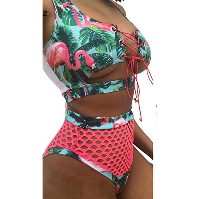 Voguable Bikini Swimsuit Sexy Bandeau Push Up New African Print Thong Lace Up Swimwear Biquini Bathing Suit Women 2 Pieces Bikinis Set voguable