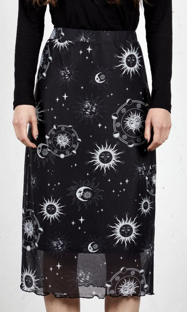 Summer Print Skirt Women A-Line Trendy Y2K Skirts Harajuku Knee-Length Casual High Waist Party Streetwear Bodycon E-girl Skirt voguable