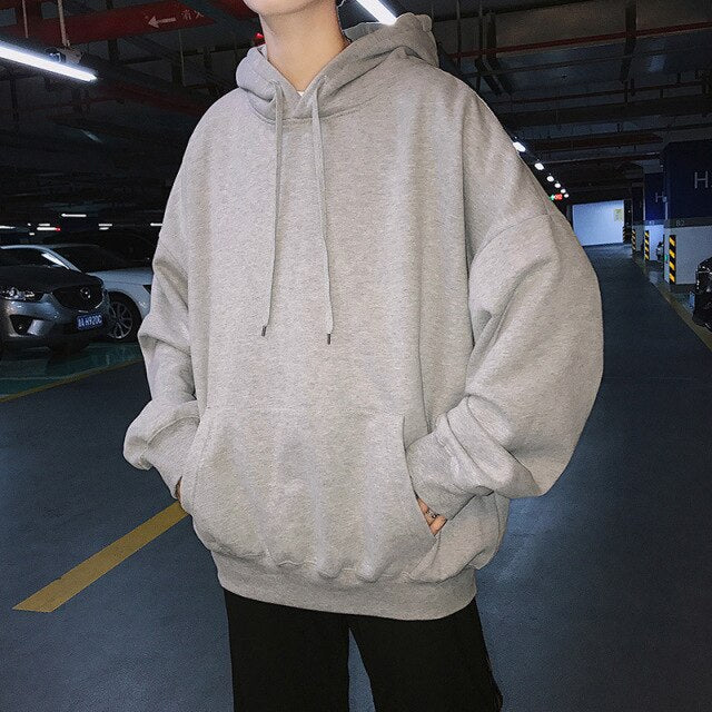 Voguable Brand Men's Hoodie Harajuku Student Sweatshirt Pure Color Fashion Simple Streetwear Men's and Women's Pullover Sweatshirt voguable