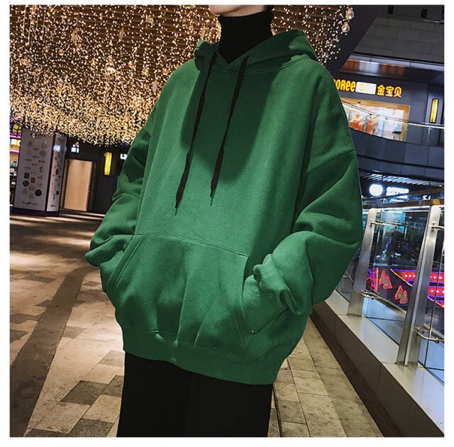 Voguable Brand Men's Hoodie Harajuku Student Sweatshirt Pure Color Fashion Simple Streetwear Men's and Women's Pullover Sweatshirt voguable