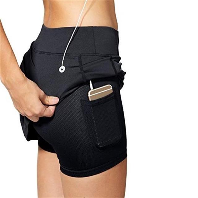 High Waist Yoga Shorts Sports Women Slim Short Skirt Fitness Yoga Short Summer Running Tennis Legging Pocket Workout Gym Shorts voguable