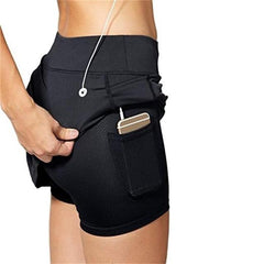 High Waist Yoga Shorts Sports Women Slim Short Skirt Fitness Yoga Short Summer Running Tennis Legging Pocket Workout Gym Shorts voguable