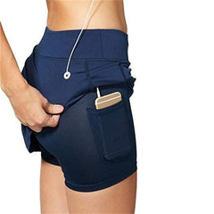 High Waist Yoga Shorts Sports Women Slim Short Skirt Fitness Yoga Short Summer Running Tennis Legging Pocket Workout Gym Shorts voguable