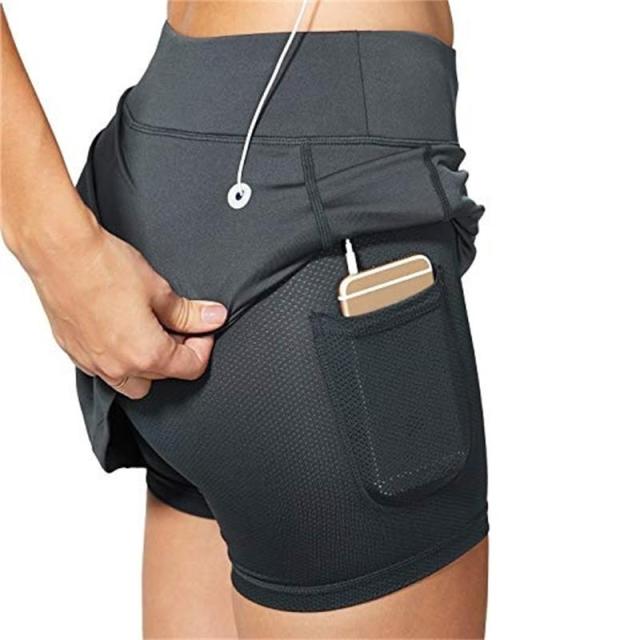 High Waist Yoga Shorts Sports Women Slim Short Skirt Fitness Yoga Short Summer Running Tennis Legging Pocket Workout Gym Shorts voguable